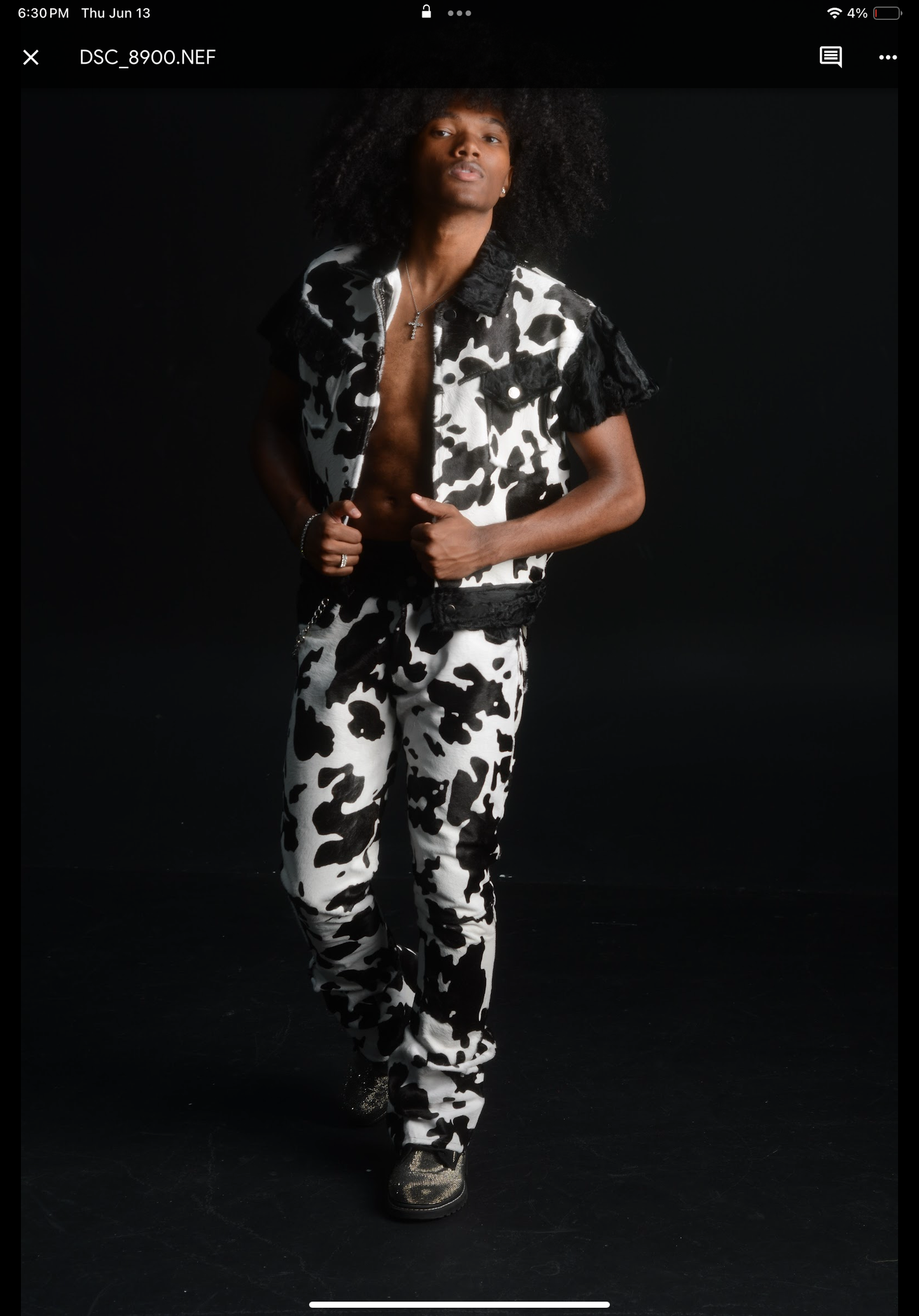 Mens Cavallino Cow Print Set