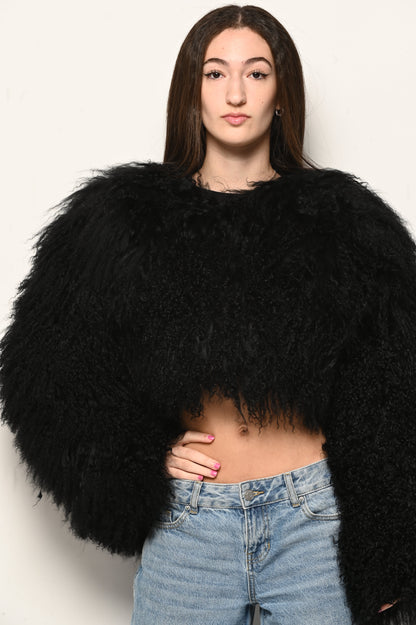 FGM Bespoke- Fluffy Mongolian Bolero Cropped Coat