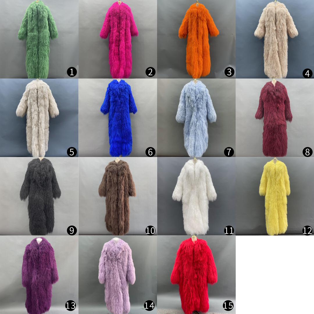 FGM Bespoke Full length Floor Sweeping Fluffy Mongolian Coat